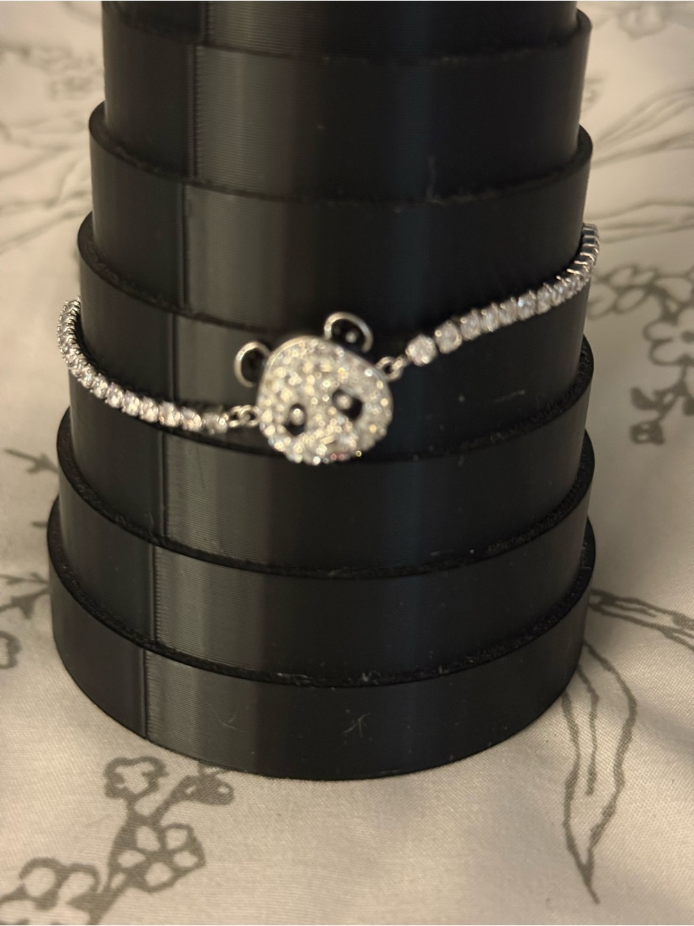 Crystal Panda Charm Bracelet - Silver Tone Women's Bracelet